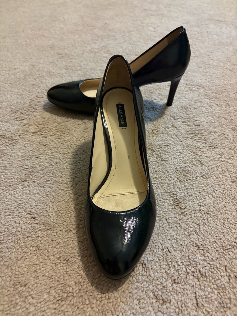 Alex Marie Black Patent Pointed-Toe Stiletto Pumps